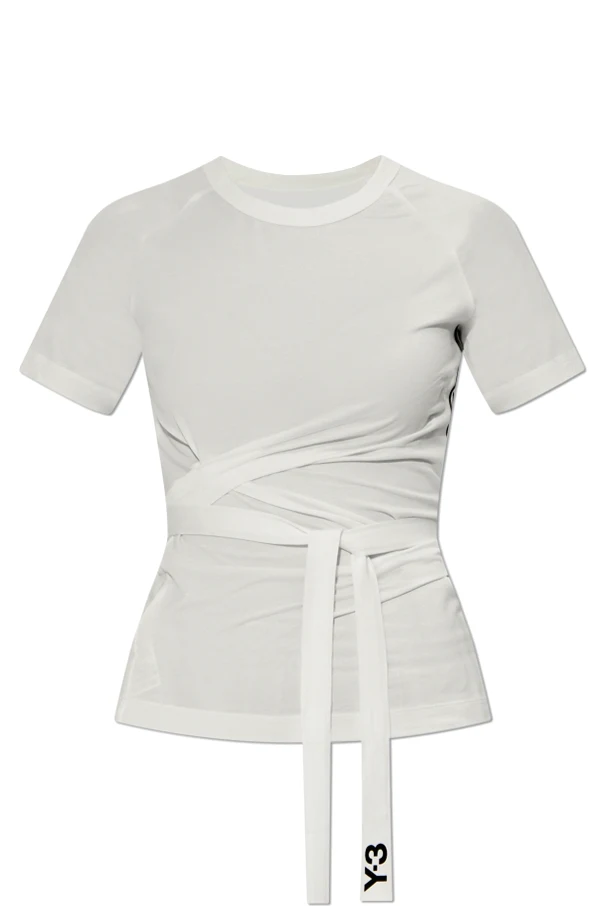 BLACK T-shirt with drawstrings