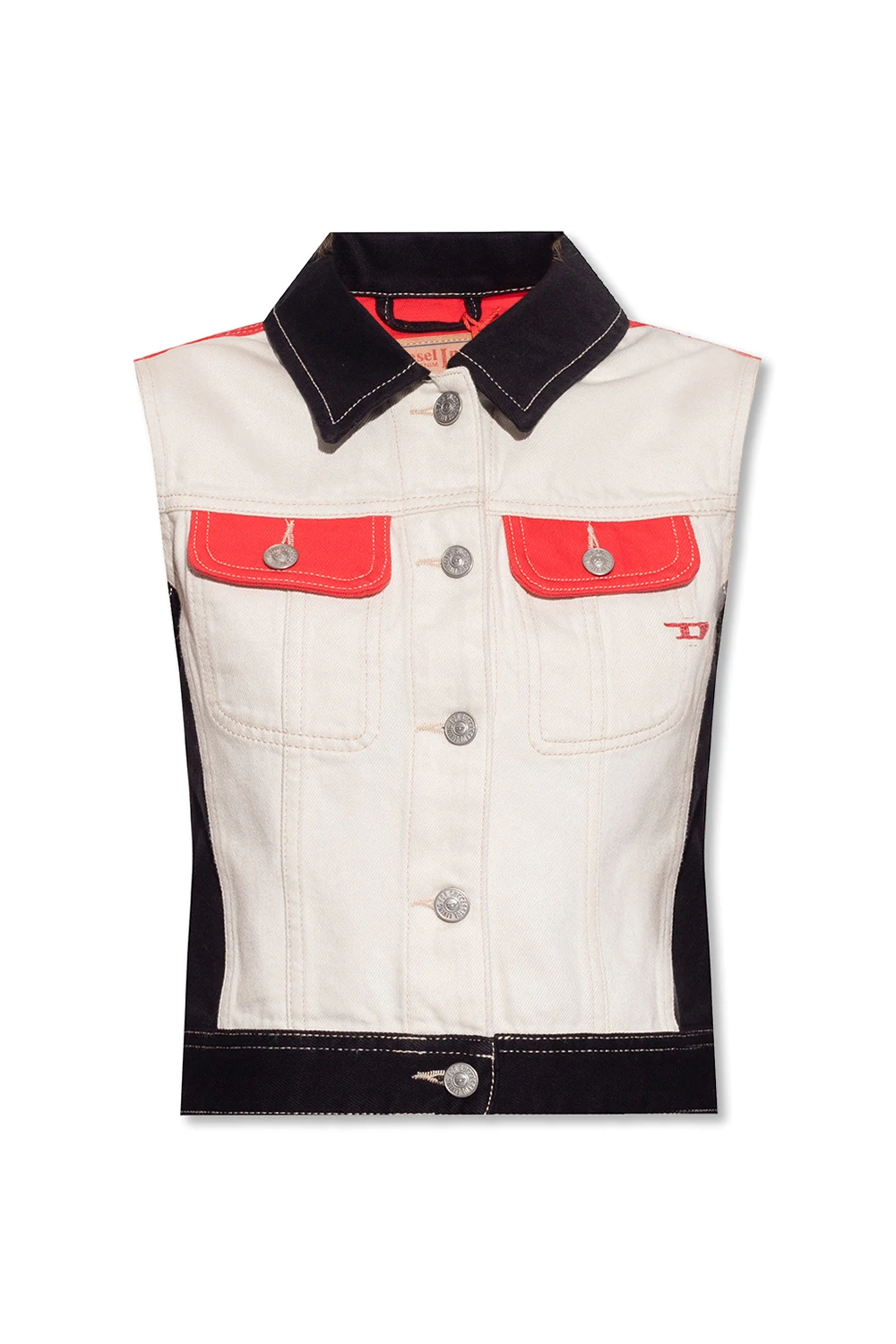 cream ‘D-Slimmy’ denim vest