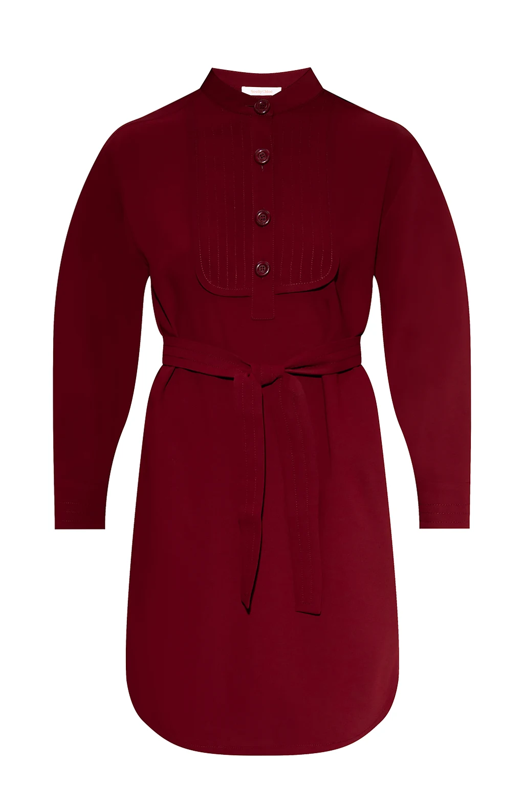 Dress with band collar