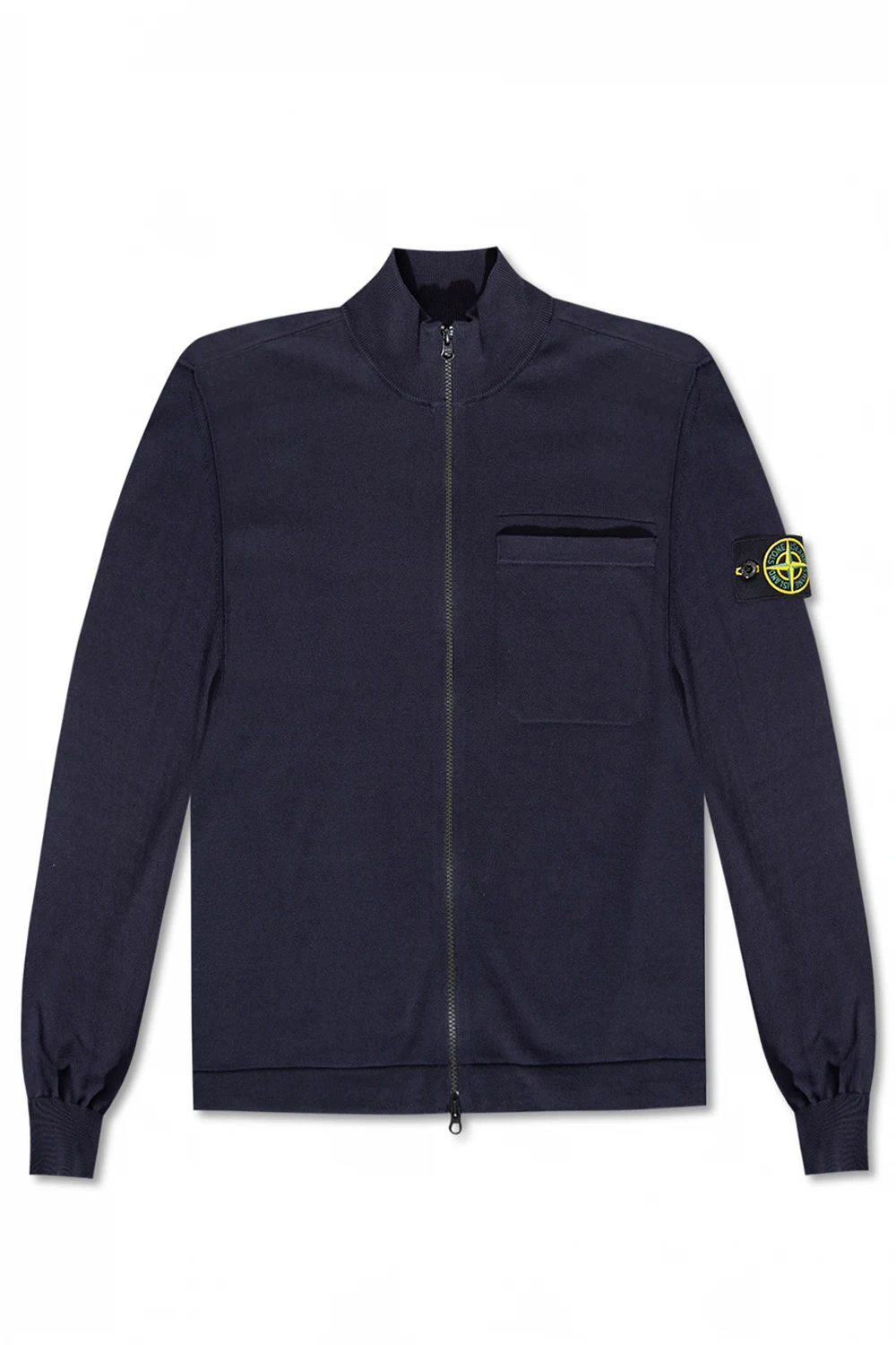 Cardigan with high neck