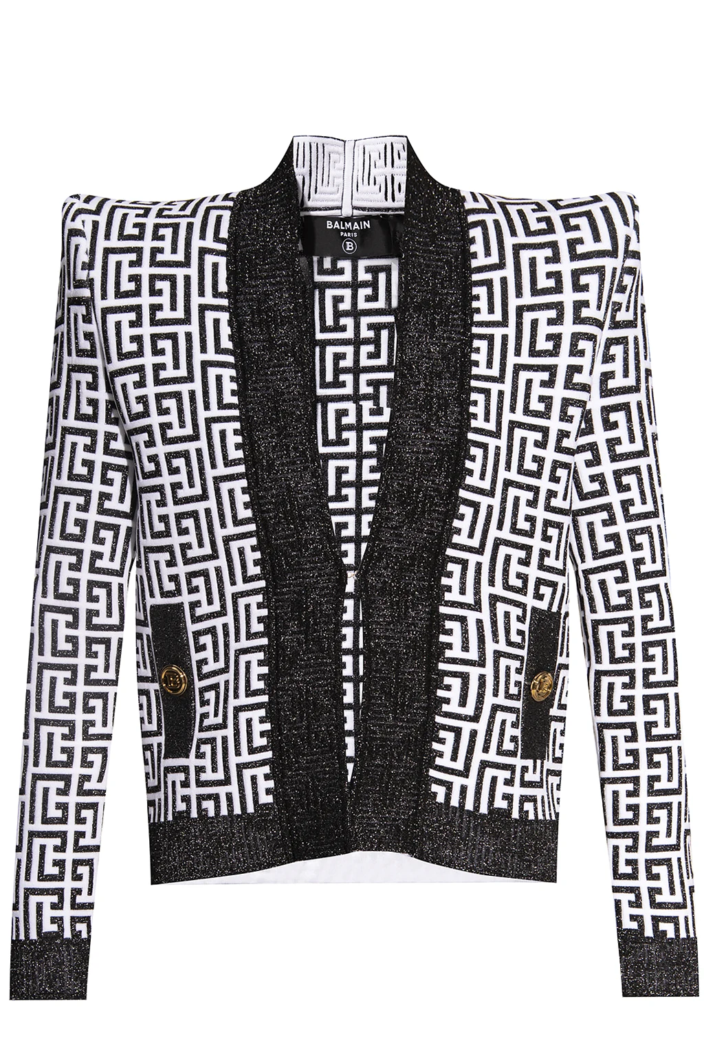 BLACK Monogrammed cardigan