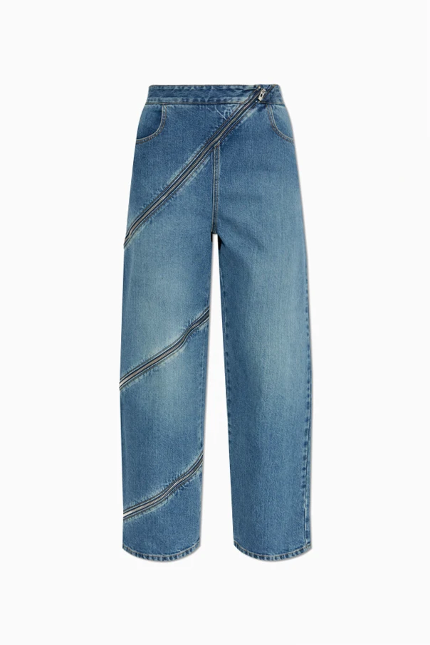 BLAU Jeans mit dekorativem Reißverschluss