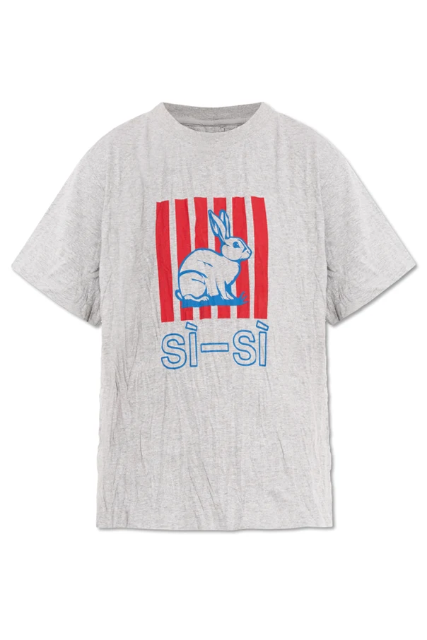 GRAU T-Shirt mit Knittereffekt