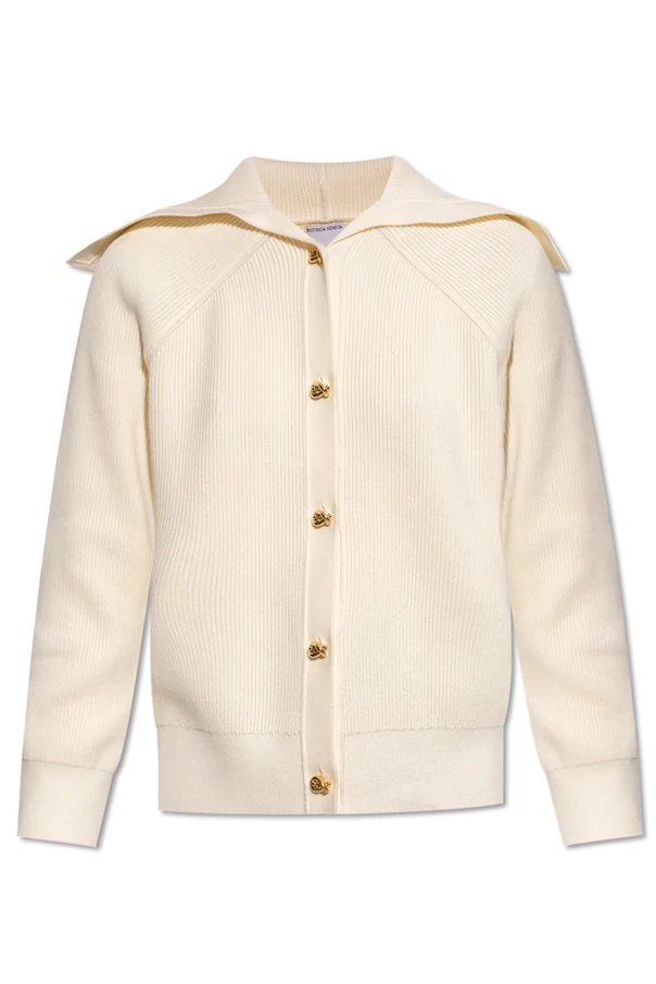 CREME Gerippte Strickjacke