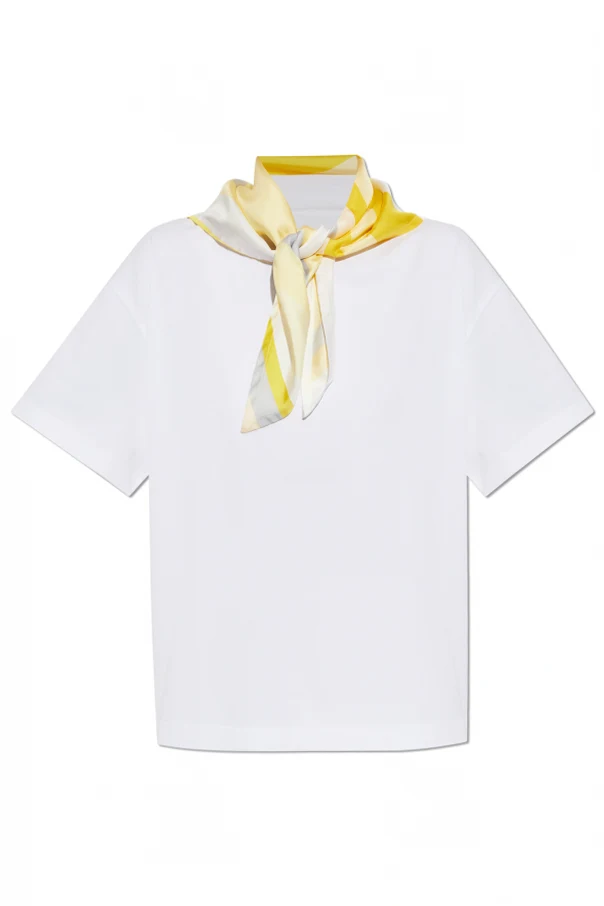 WEISS T-Shirt mit dekorativem Einsatz