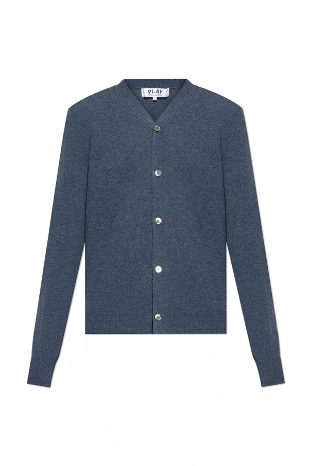 BLUE Cardigan with logo patch