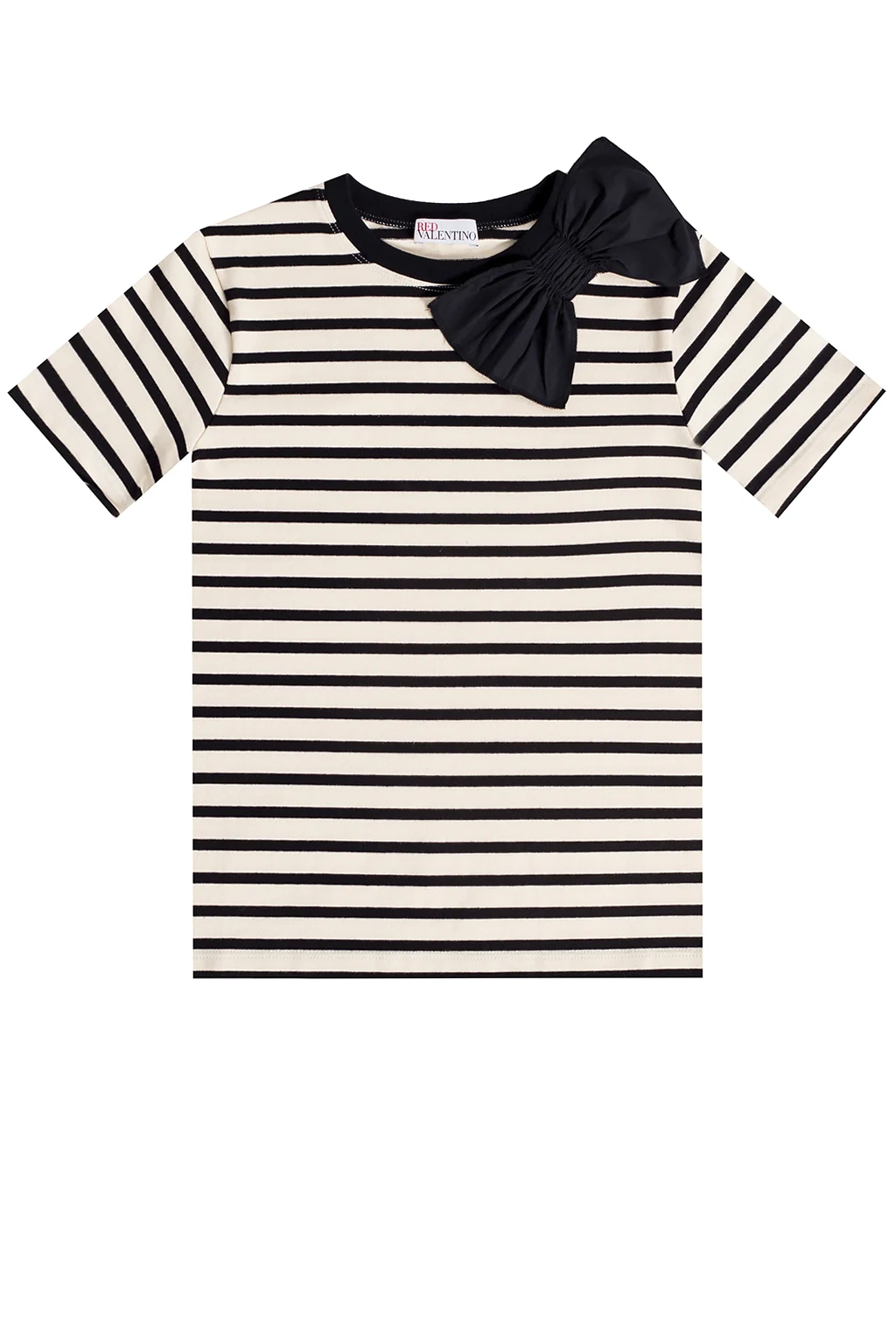 cream T-shirt with bow