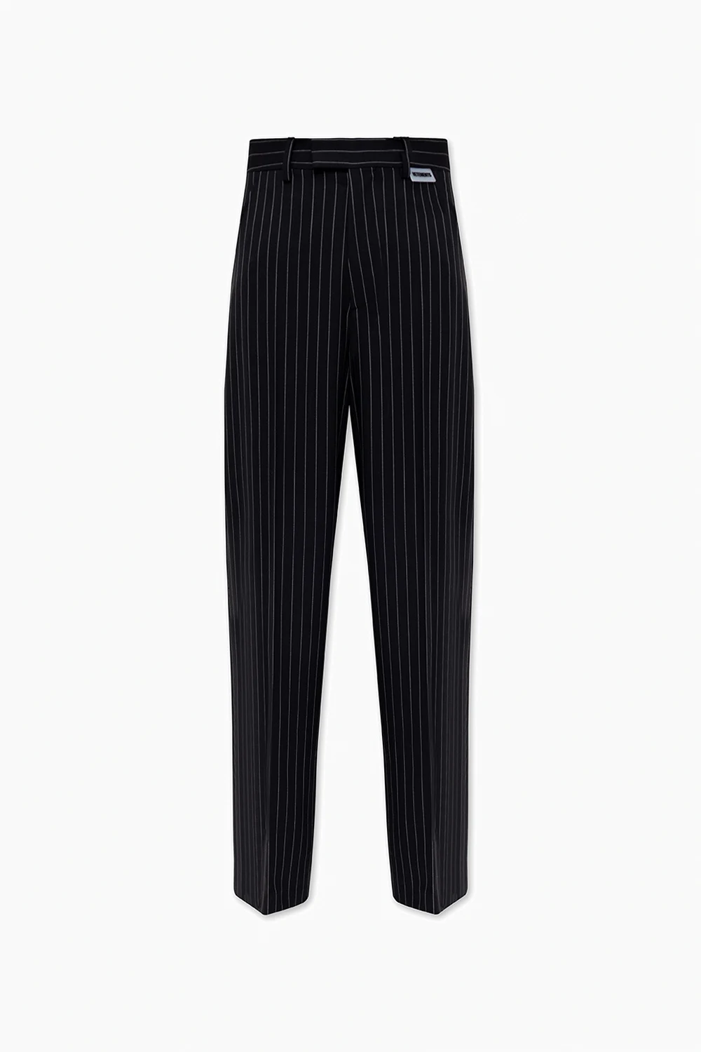 BLACK Striped wool trousers