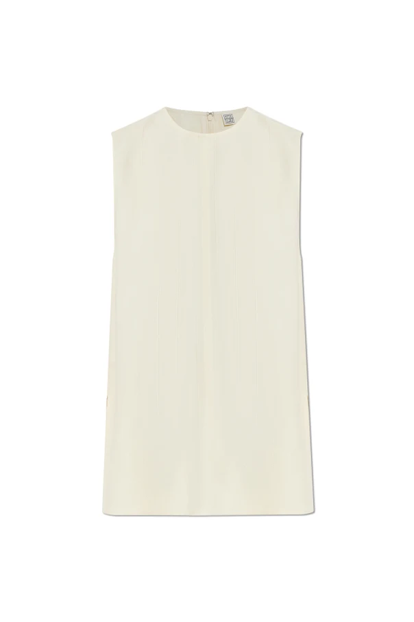 kremowy Top bez rękawów