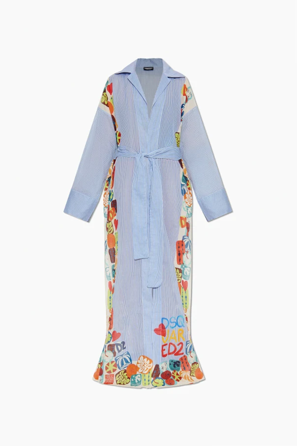 NIEBIESKI Bawełniane kimono