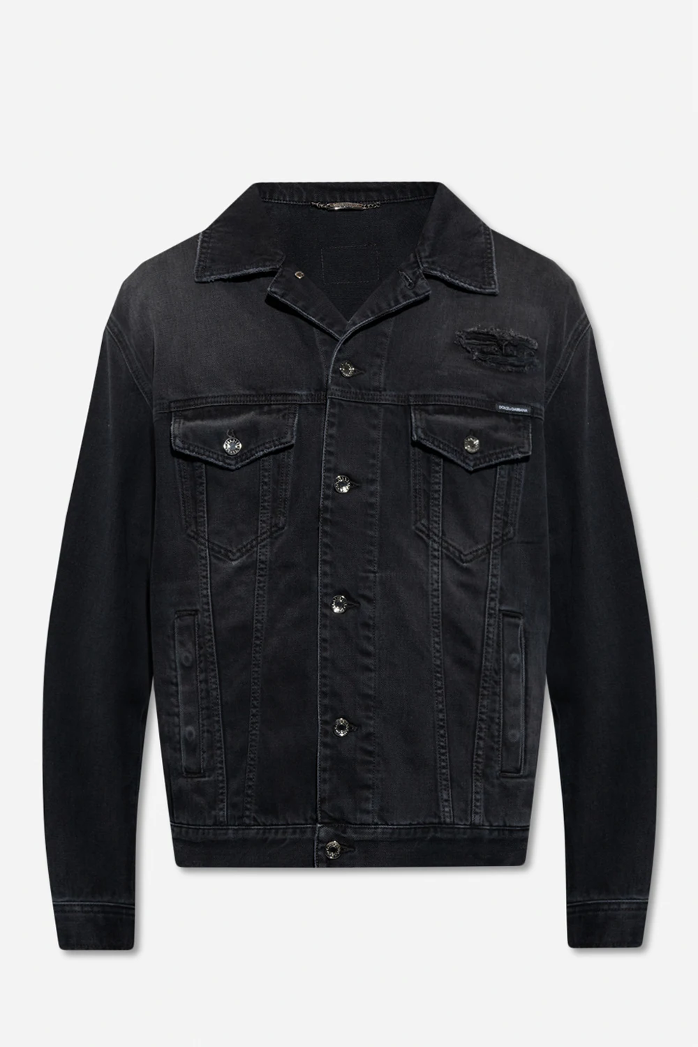 BLACK Denim jacket with pockets