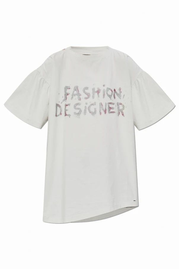 SZARY T-shirt ze wzorem