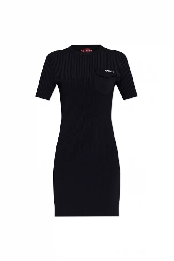 SCHWARZ Kleid mit Tasche
