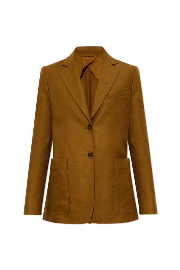 BRĄZOWY Lniana marynarka `Gug