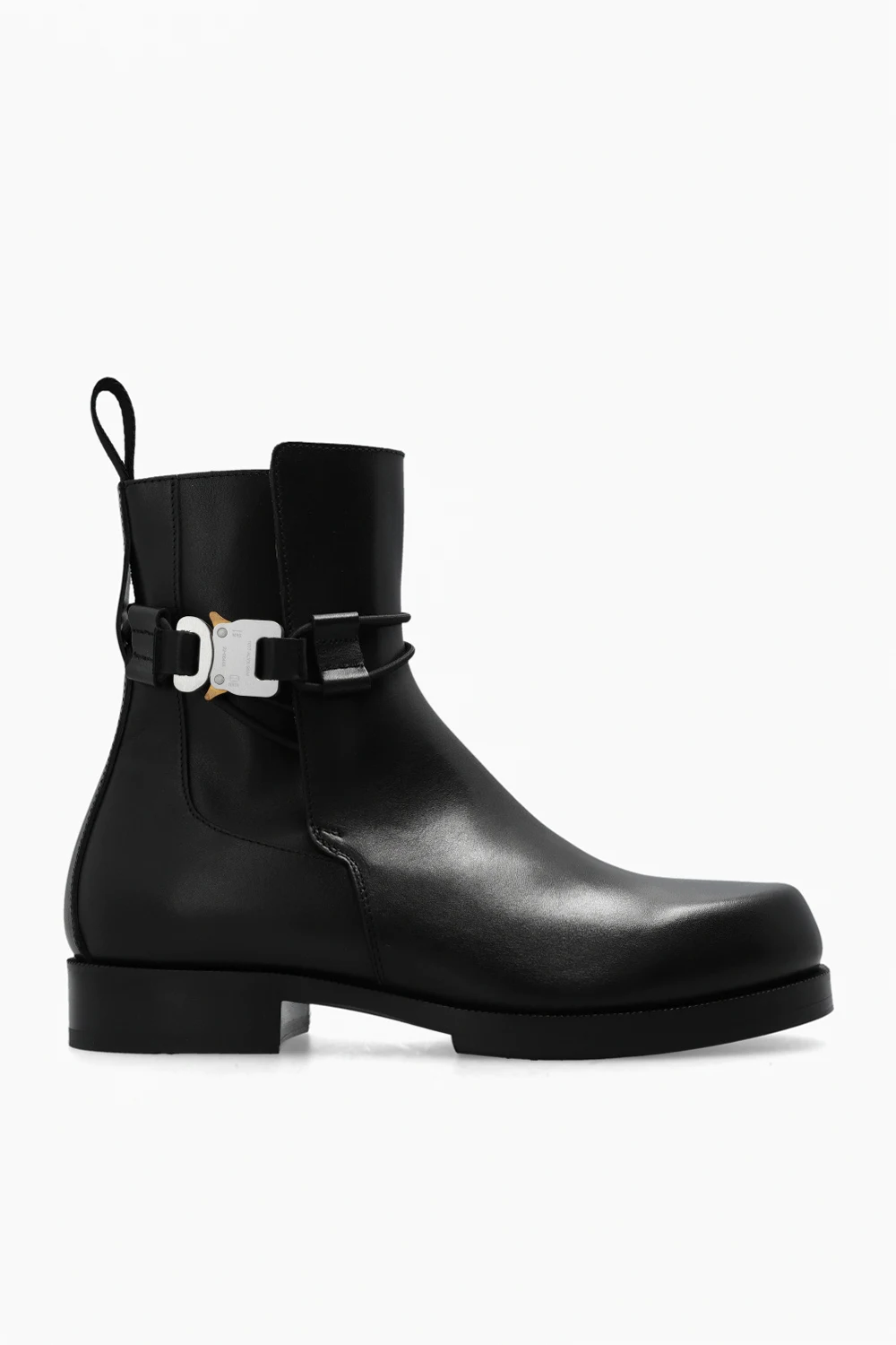 BLACK Ankle boots with rollercoaster buckle