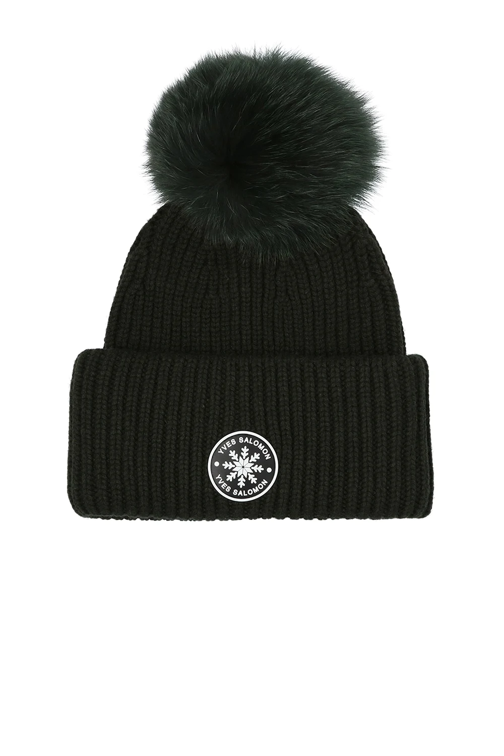 Hat with fur pom-pom