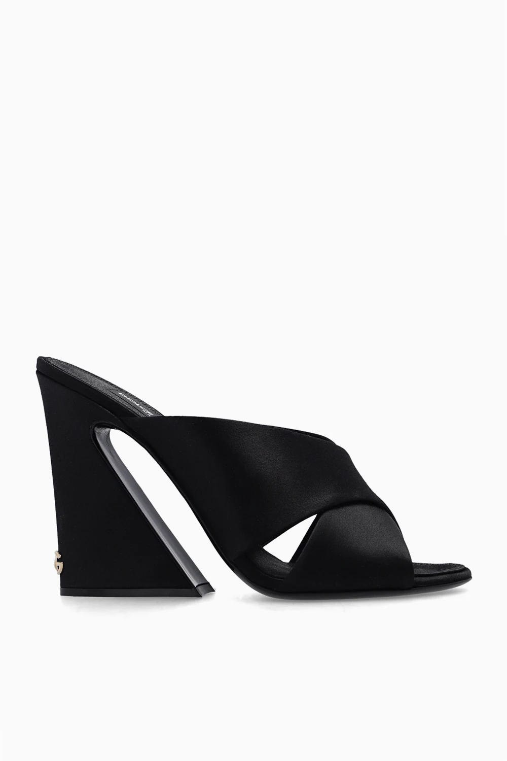 BLACK Satin mules