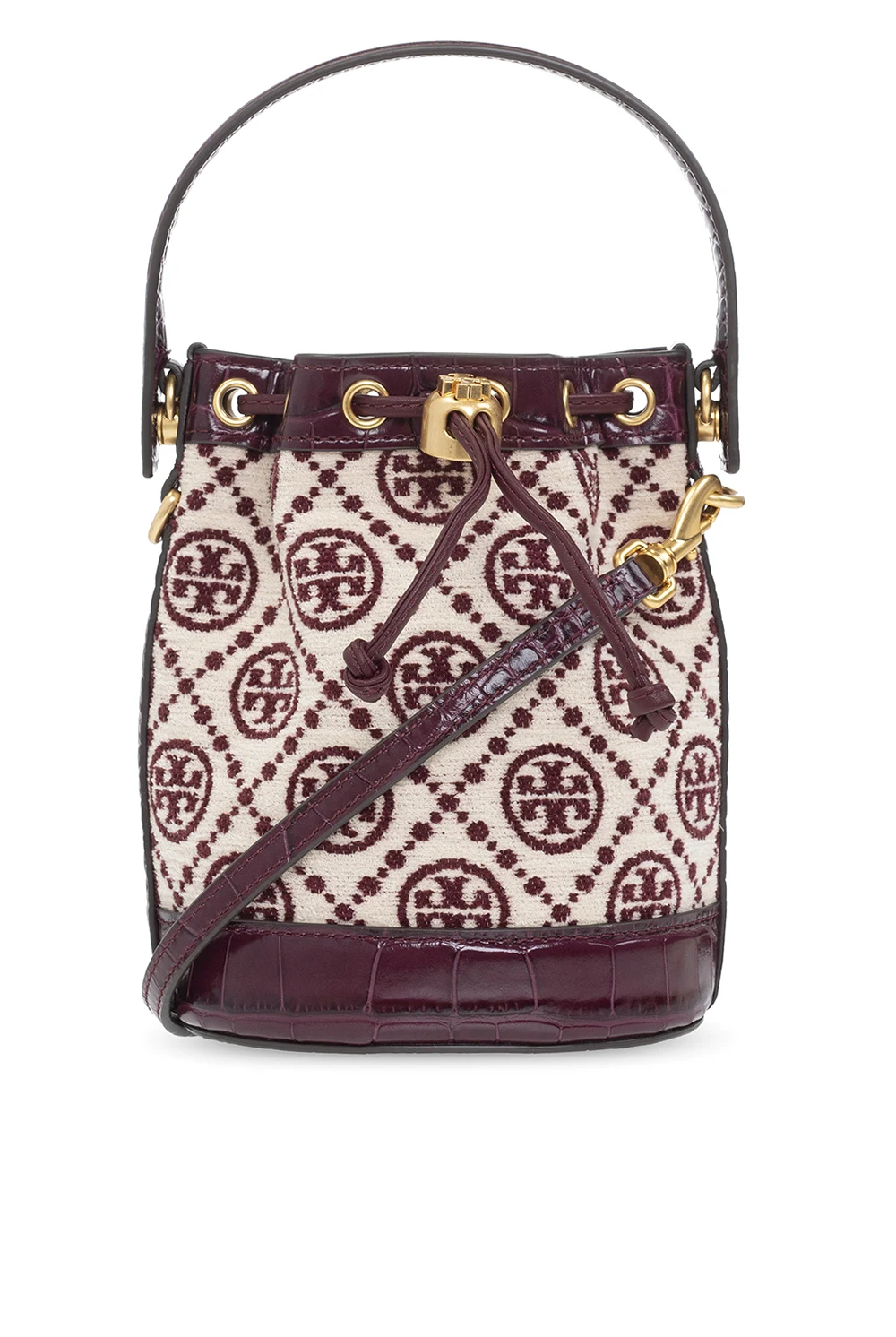 BURGUNDY ‘T Monogram’ shoulder bag
