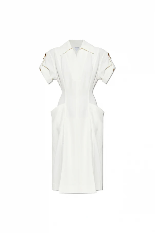 WEISS Kleid mit Falten