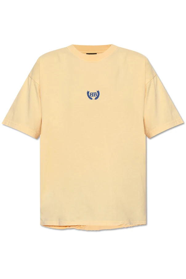 ŻÓŁTY T-shirt z efektem `vintage`