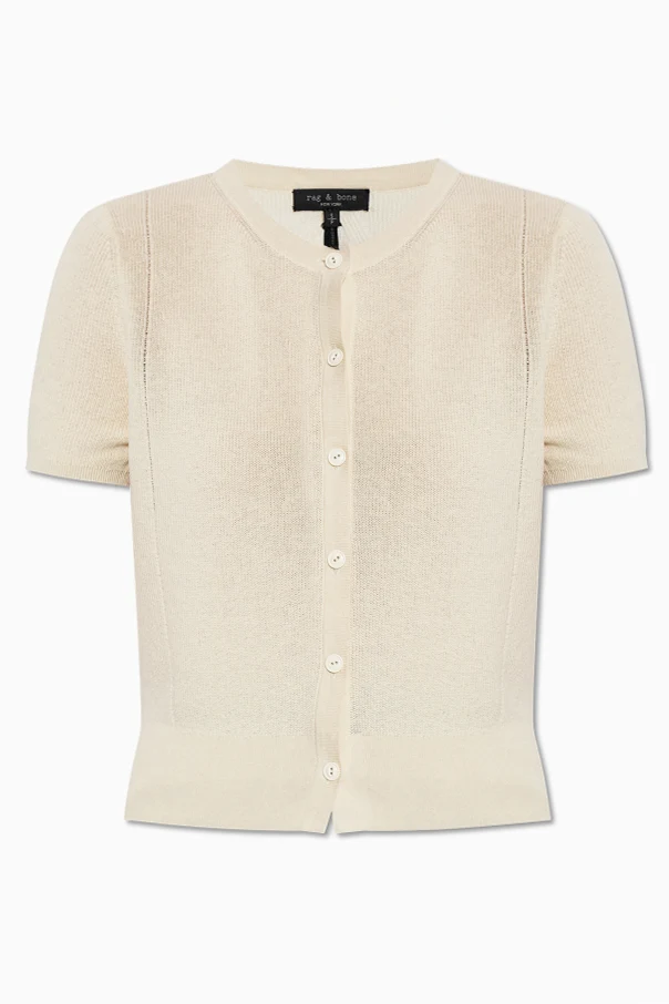 cream Short-sleeved cardigan