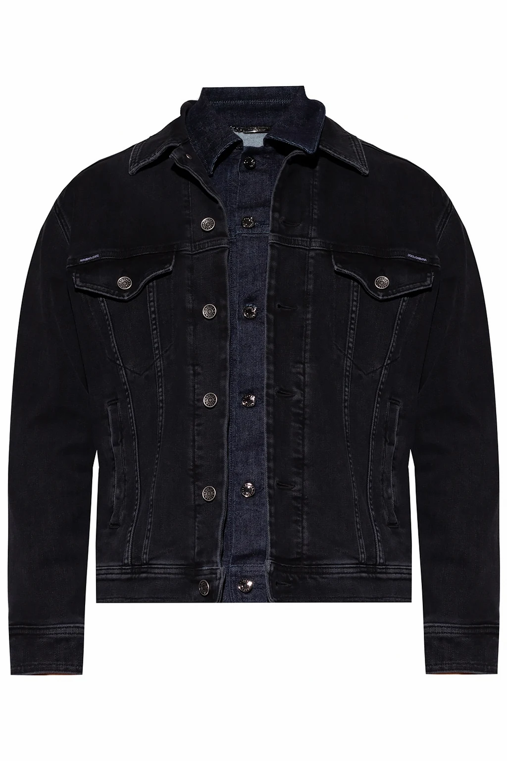 BLACK Denim jacket with logo