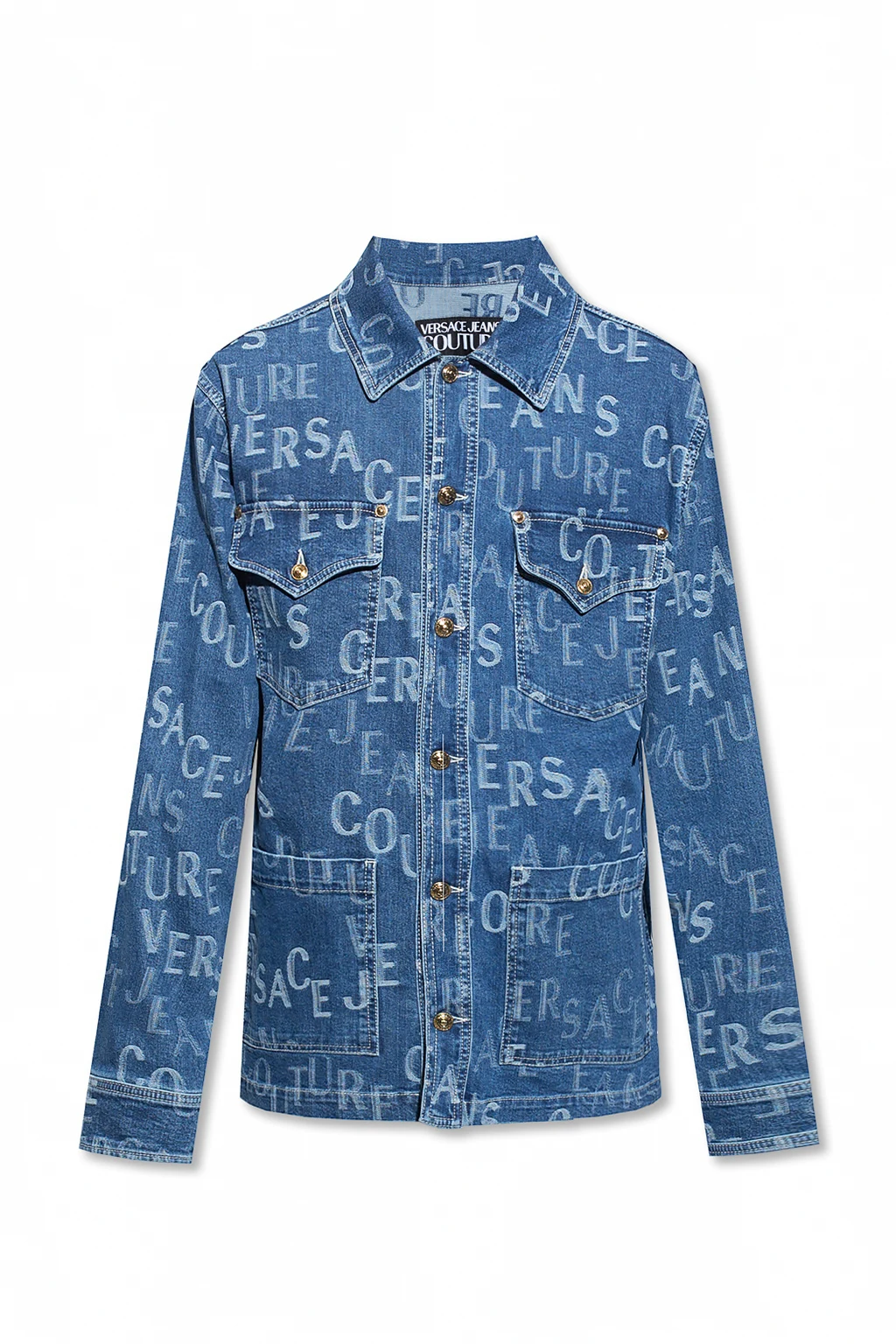 BLUE Denim jacket with logo