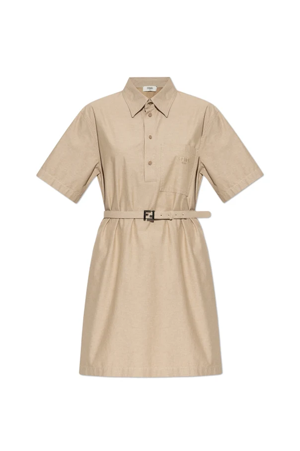 BEIGE Kleid mit Gürtel