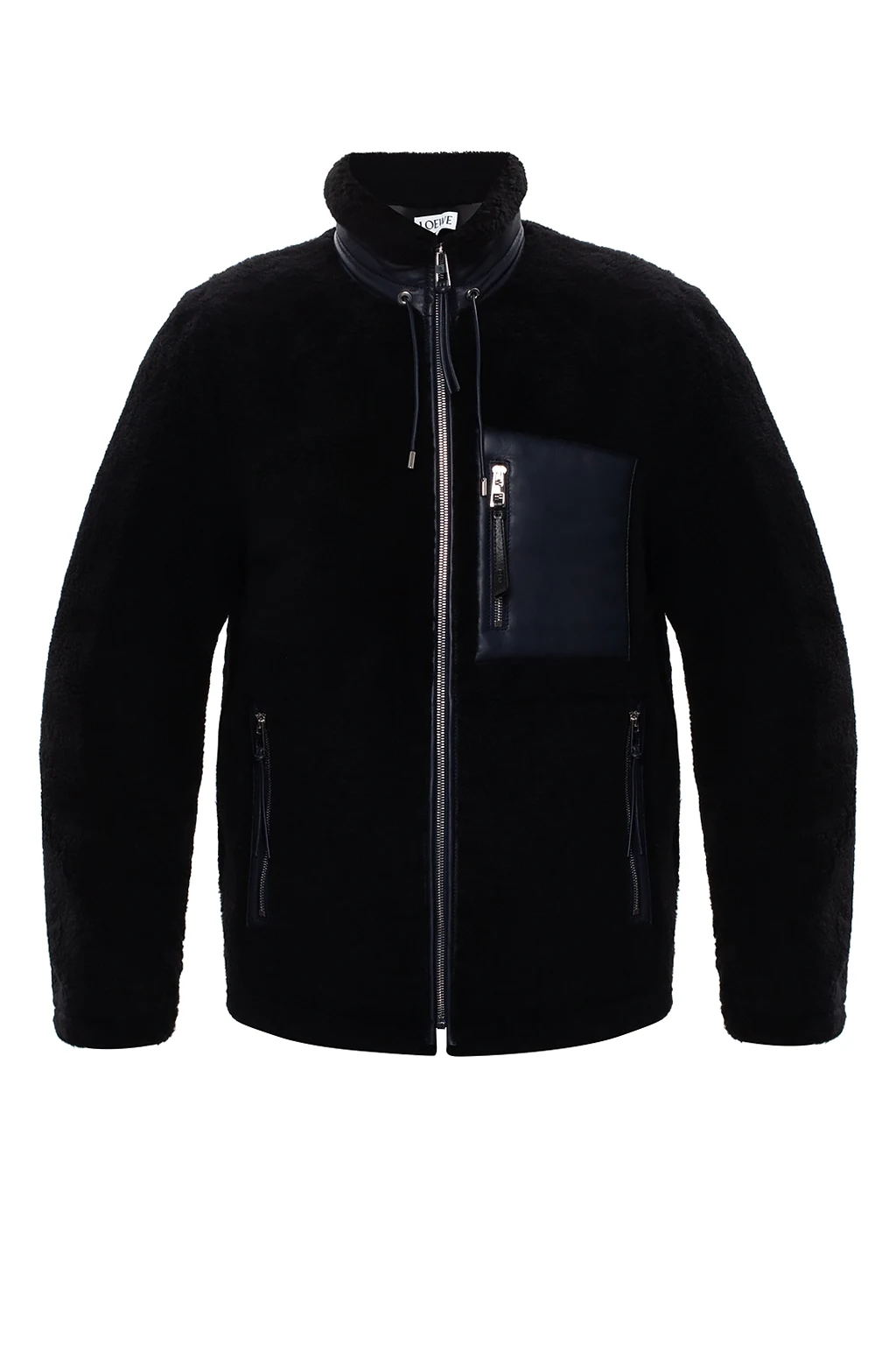 BLACK Leather shearling jacket
