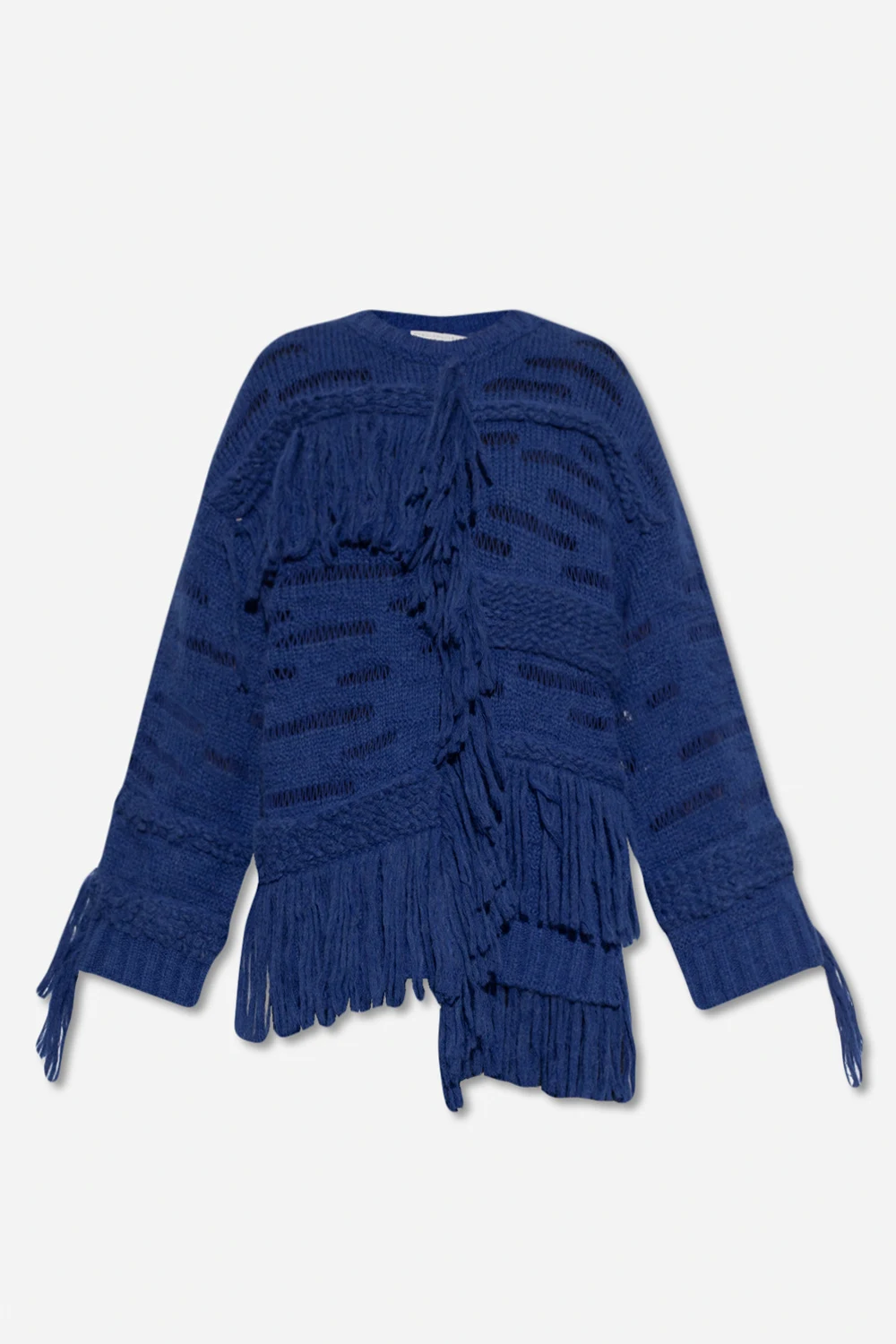 BLUE Sweater with fringes