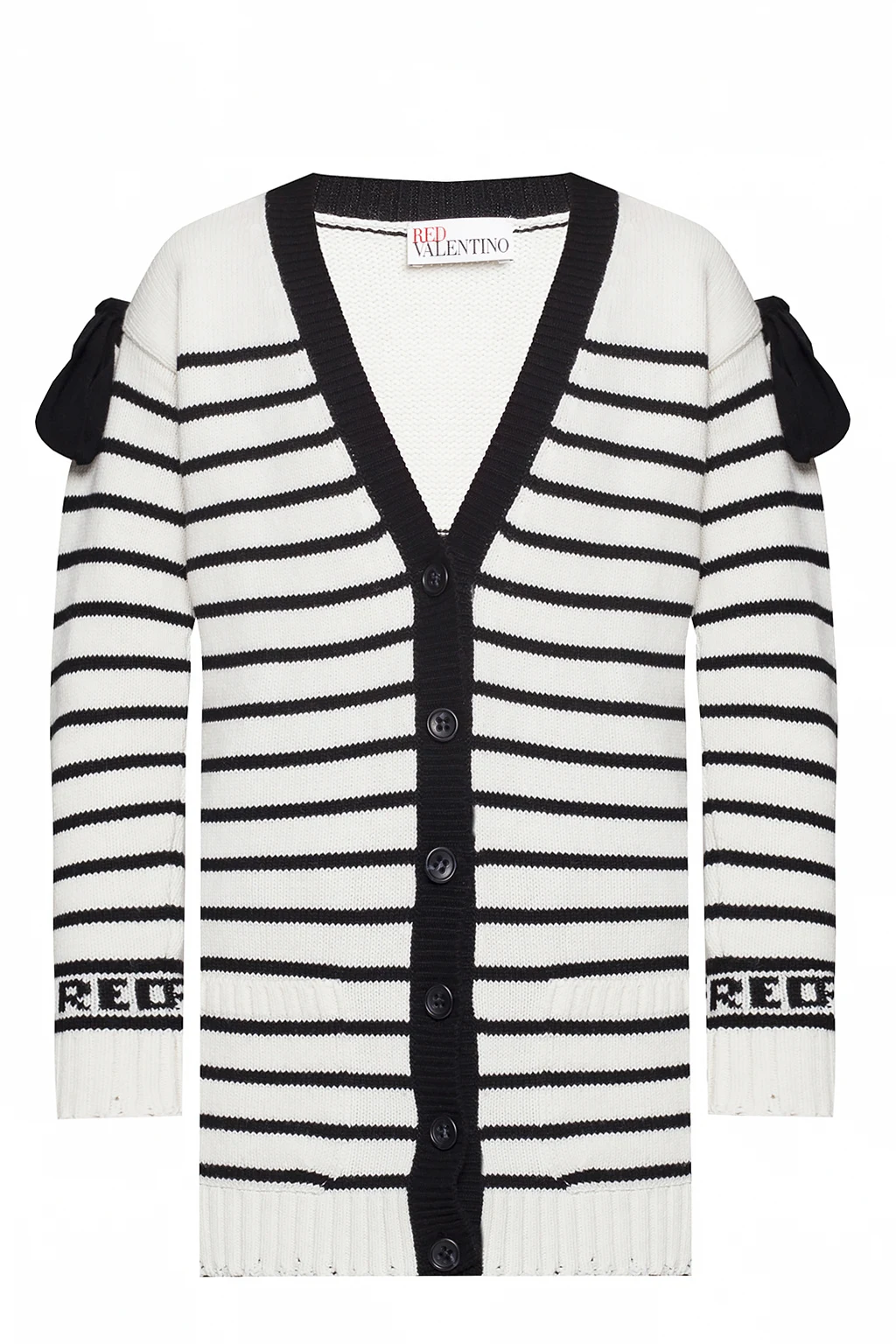 cream Long striped cardigan