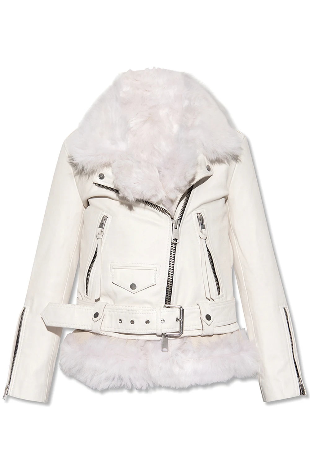 WHITE ‘Luna’ leather biker jacket