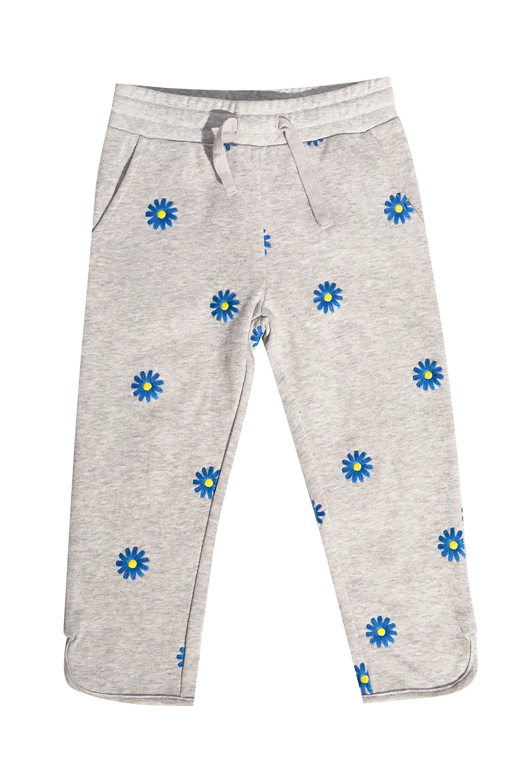 GREY Floral-embroidered trousers