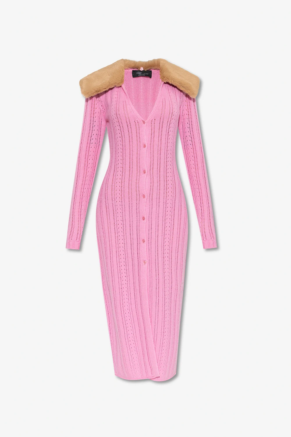 Dress with fur collar