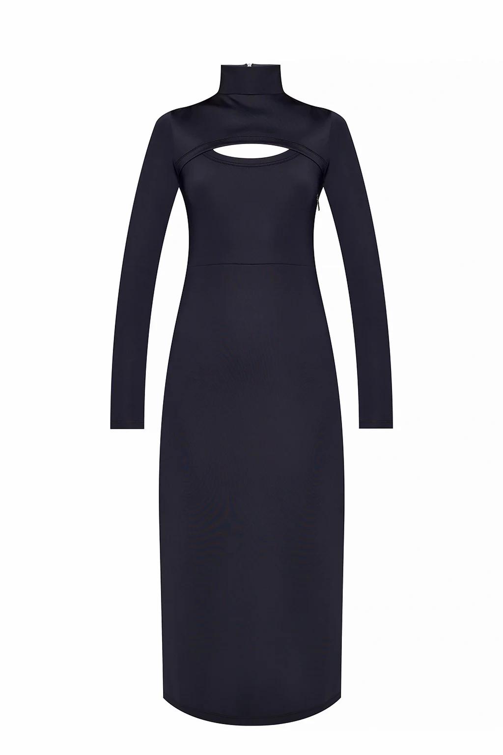 BLACK Dress with standing collar