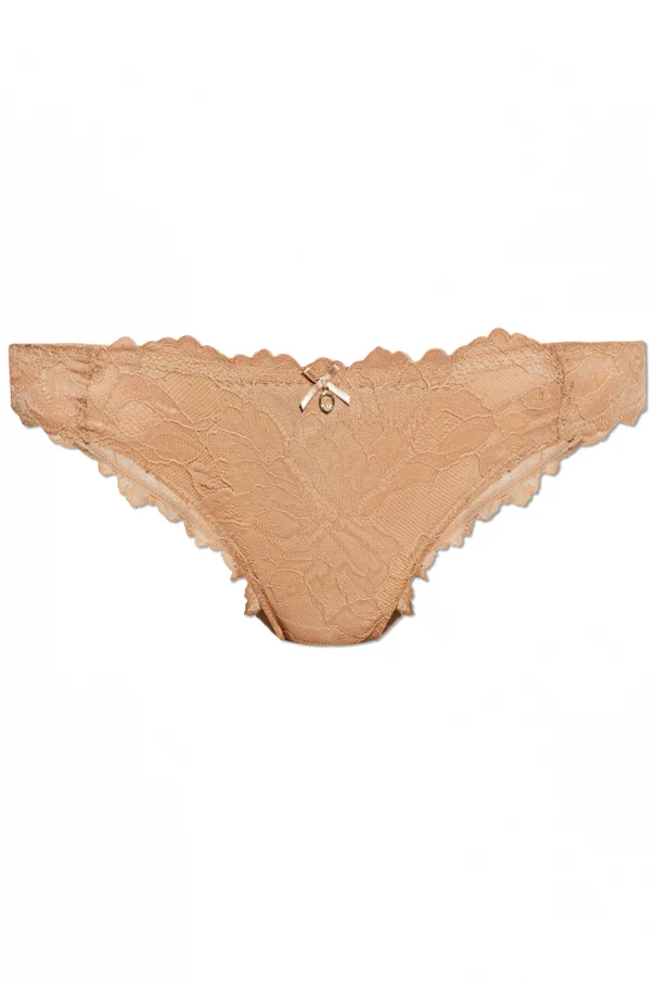 beżowy Koronkowe figi z kolekcji `Sustainability`