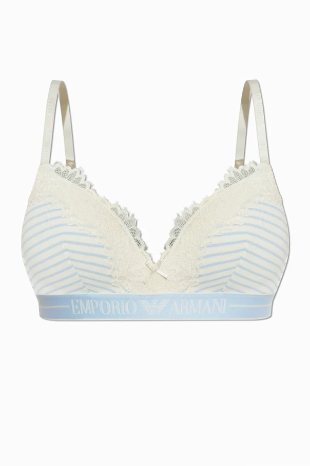 jasnoniebieski Biustonosz ze wzorem w pasy