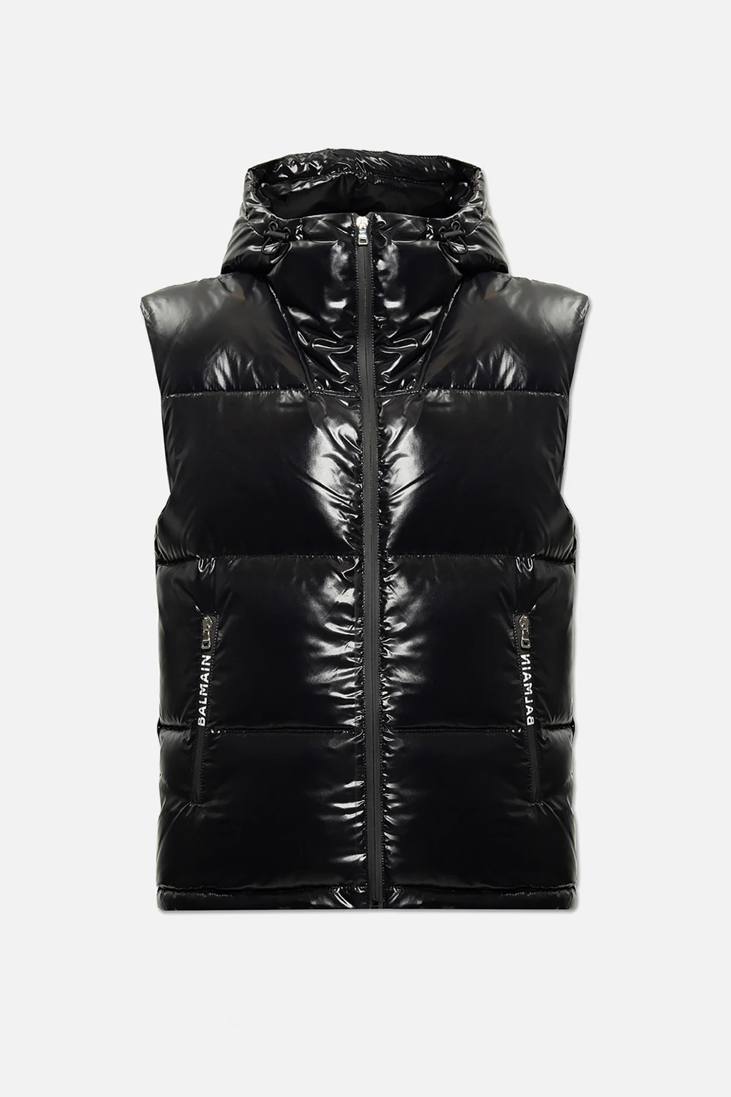 BLACK Hooded down vest