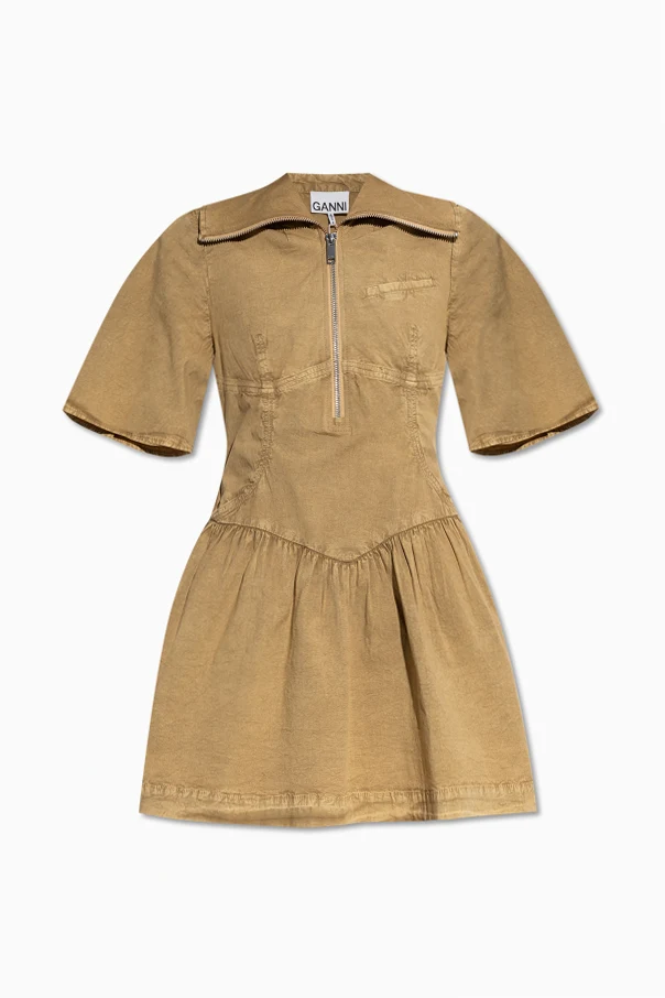 BEIGE Kleid mit Kragen