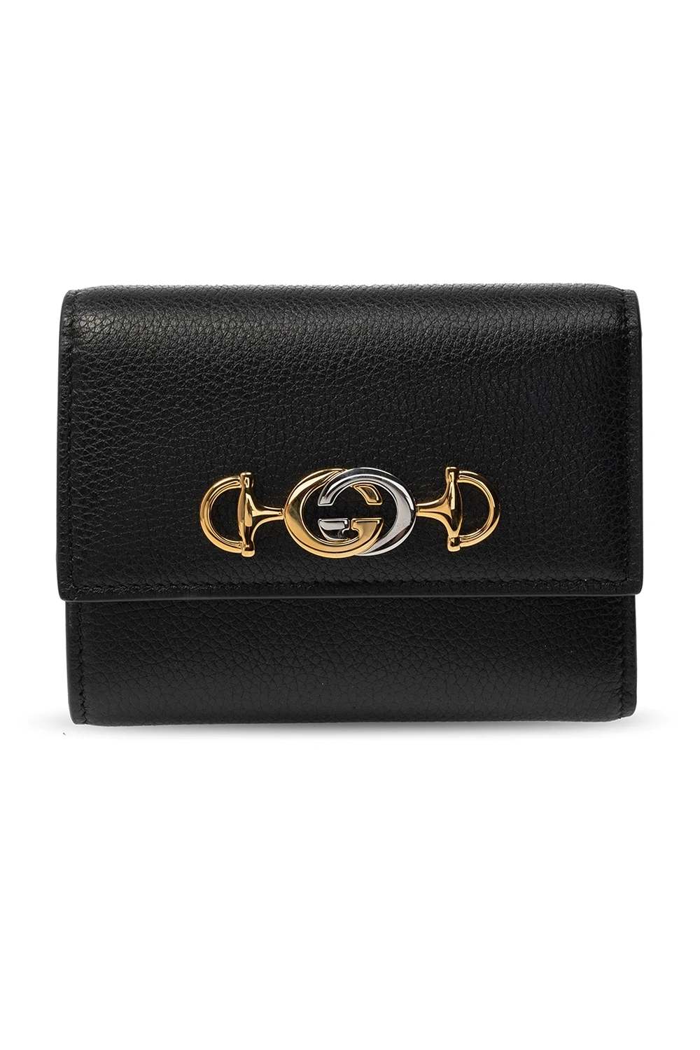 BLACK Interlocking G Horsebit wallet