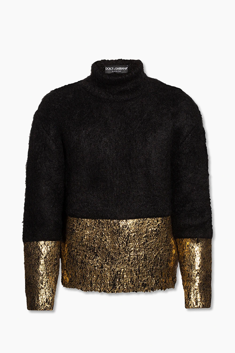 BLACK Printed turtleneck sweater