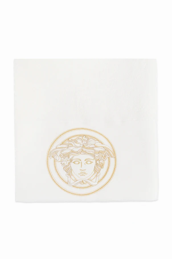 WHITE Bath towel with "Medusa" head