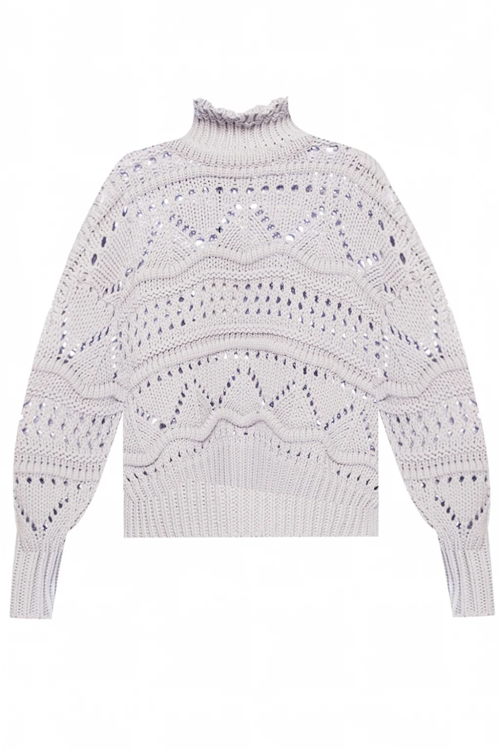Knitted sweater with high neck