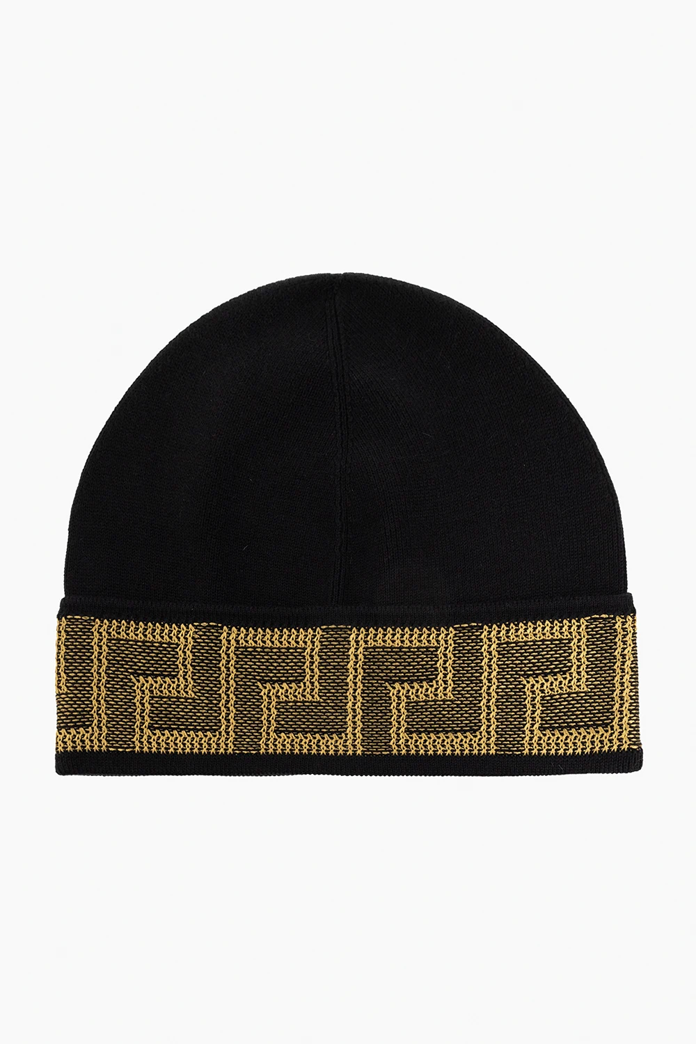 BLACK Beanie with Greek pattern