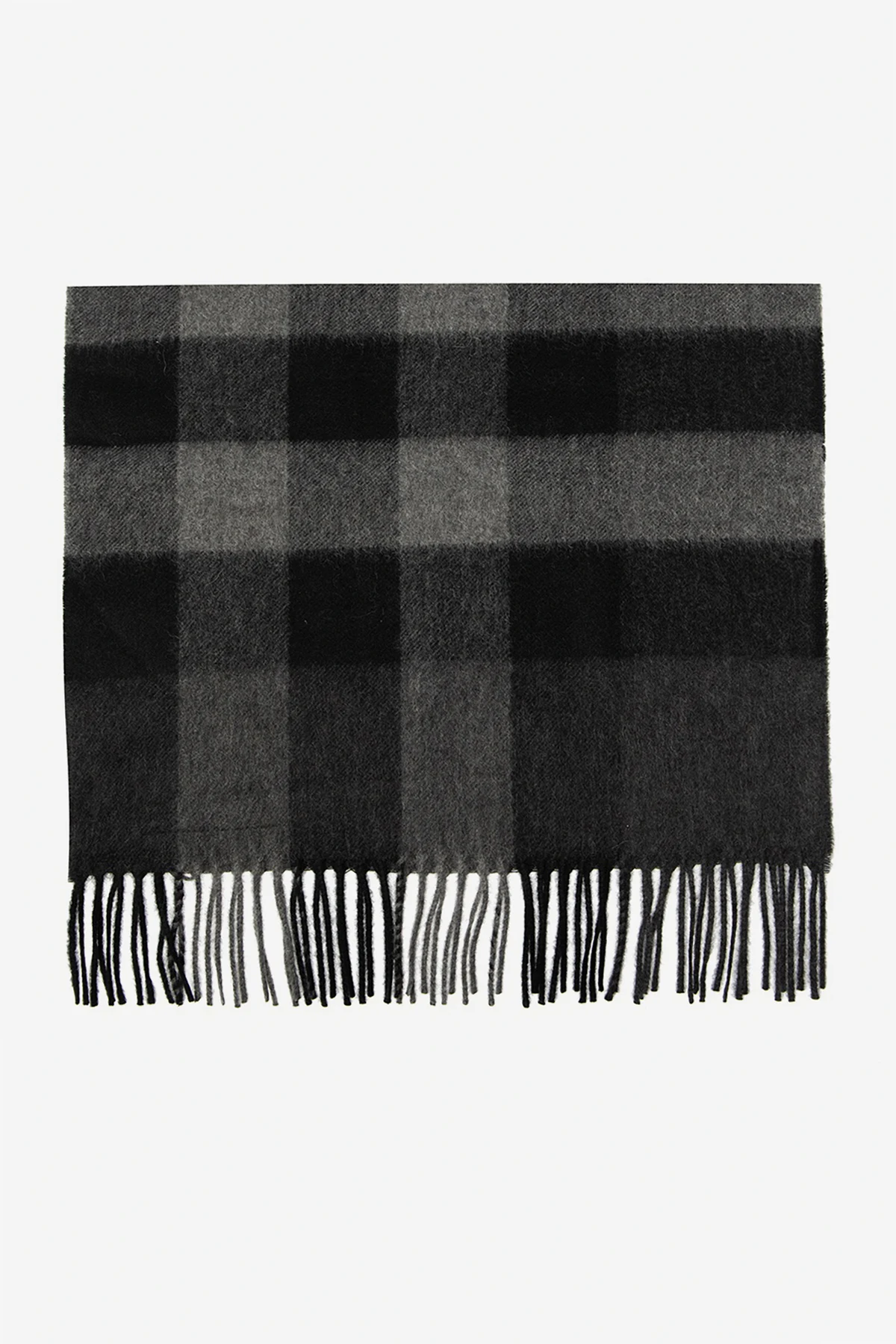 GREY Checked cashmere scarf