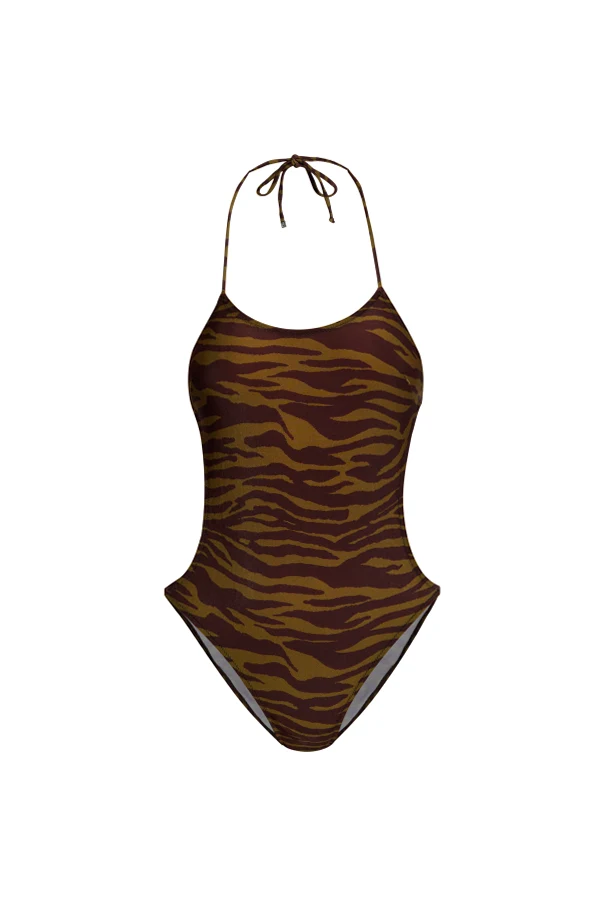 BRĄZOWY Jednoczęściowy kostium kąpielowy kolekcja `Estate Meravigliosa`
