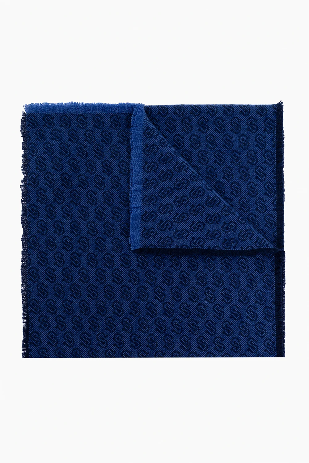NAVY BLUE Scarf with logo