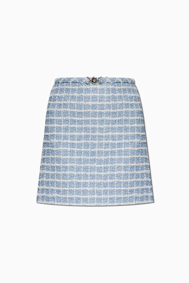 BLAU Tweedrock mit Lurexfaden