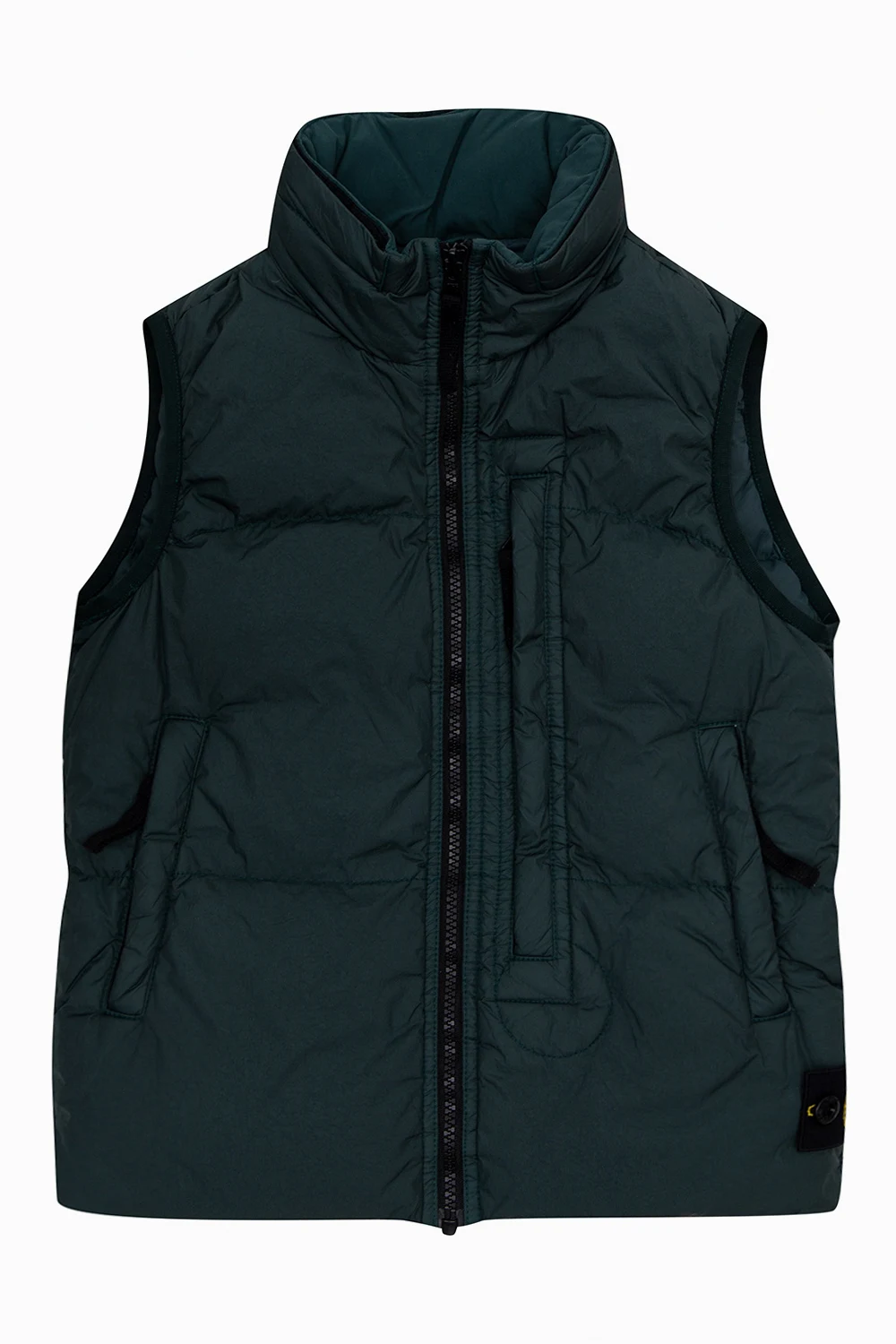 GREEN Vest with concealed hood