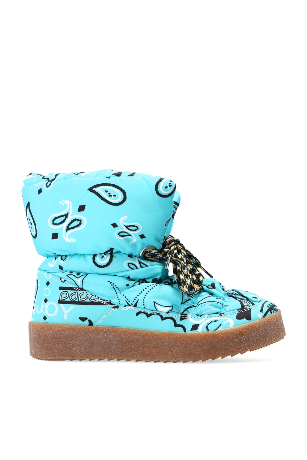 Snow boots with paisley motif